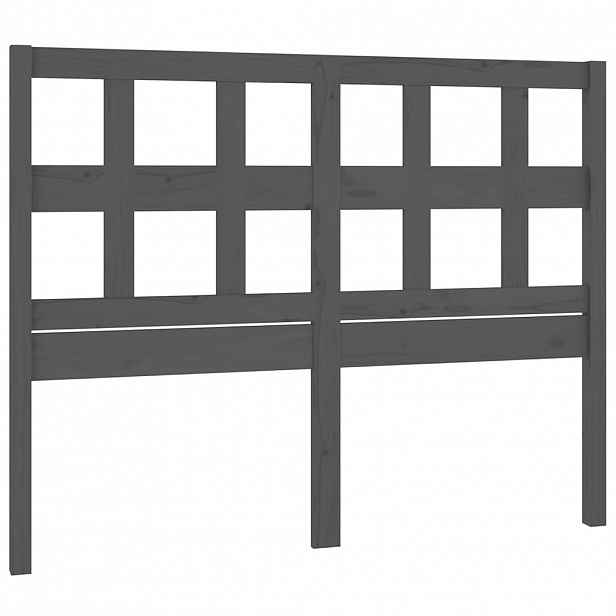 vidaXL Čelo postele šedé 125,5 x 4 x 100 cm masivní borovice