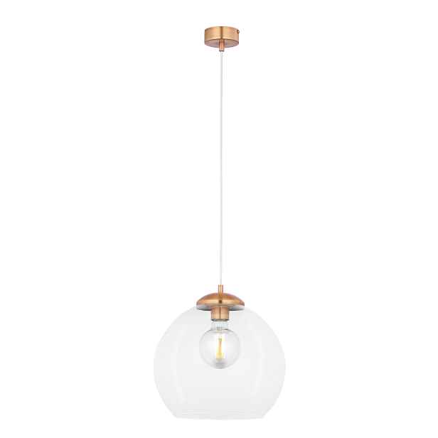 Jupiter Závěsná lampa Asti Měděná 1xE27 Skleněné stínítko 15W IP20