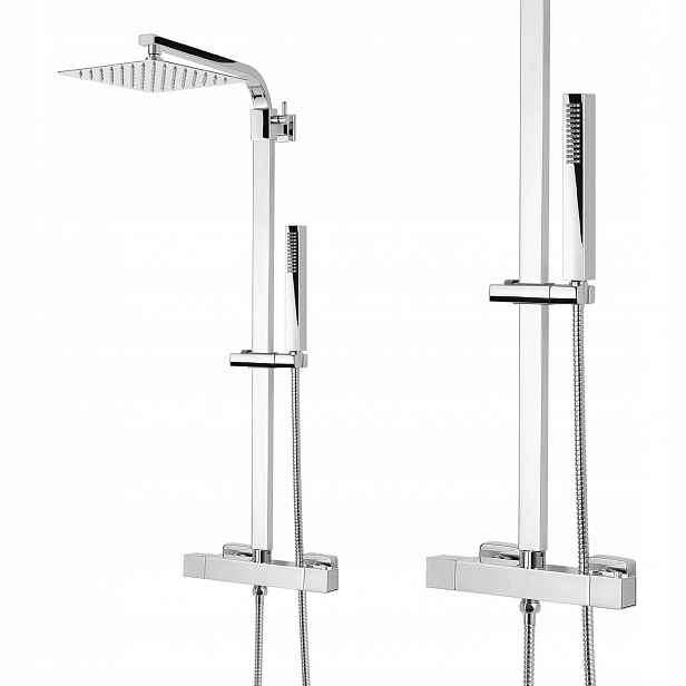 Sprchový Set Sloupová Termostatická Baterie Čtvercová Dešťová Sprcha 20