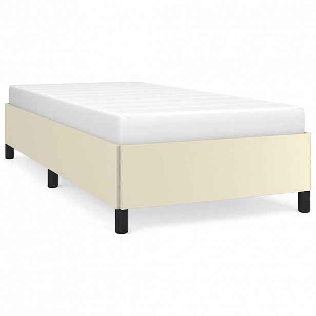 vidaXL Rám postele krémový 90 x 190 cm umělá kůže