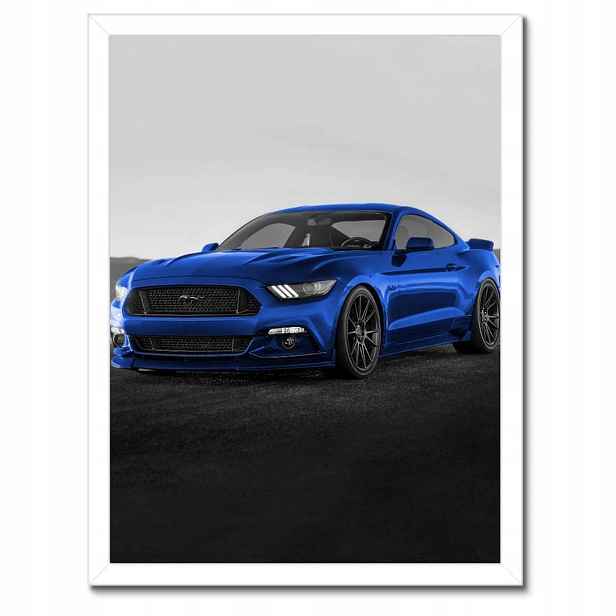 Plakáty v rámu 30x40 Modrý Ford Mustang