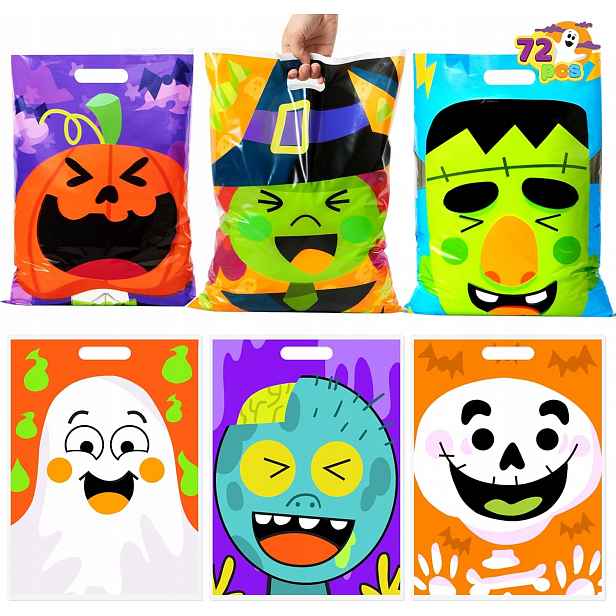 72 kusů sáčků na dobroty na Halloween se 6 navrženými figurkami
