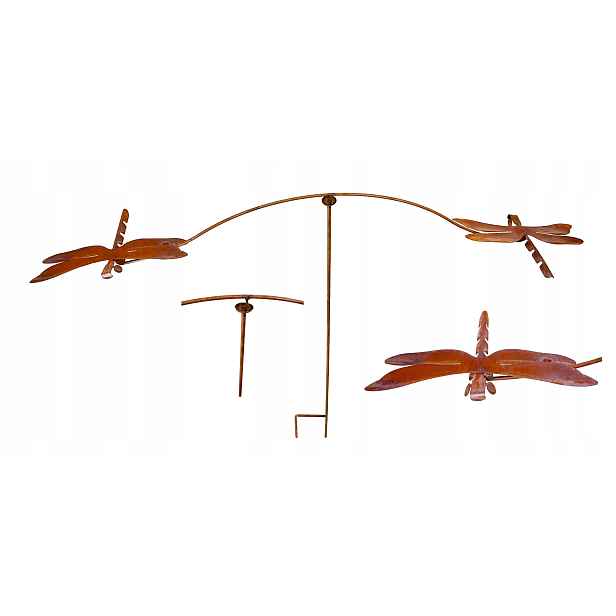 Dekorace do zahrady Balanser Balanční vážka Kovová s zapichovací rzí 112 cm