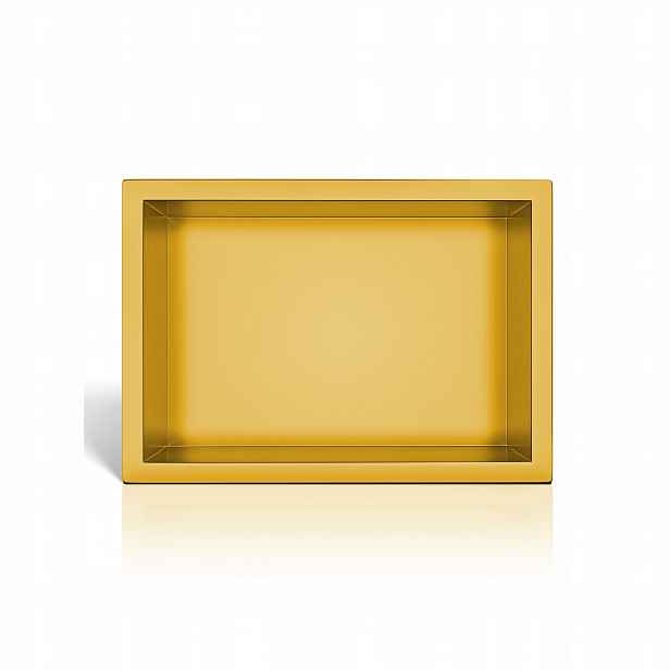 Koupelnová Polička 30x20x10 cm Zlatá Nerezová Wall-box One Balneo