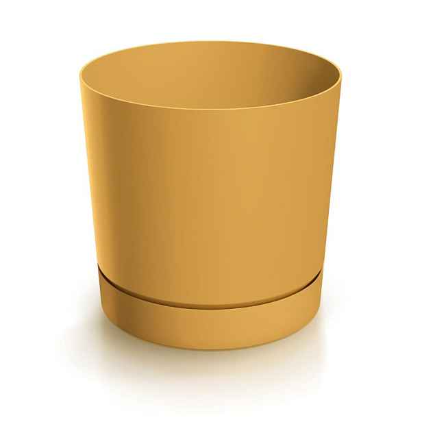 Prosperplast Plastový květináč TUBOS P s miskou hořčicový, varianta 10,8 cm