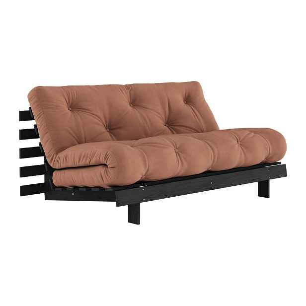 Rozkládací pohovka v cihlové barvě 160 cm Roots Black Night – Karup Design