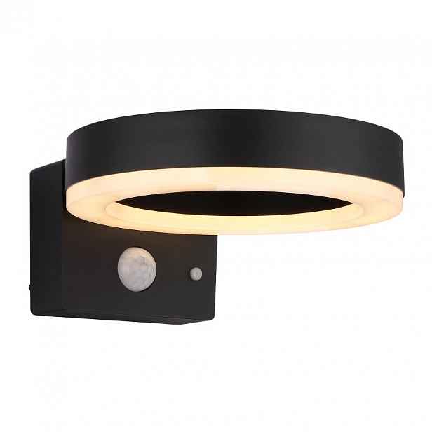 Solární Lampa Led nástěnné svítidlo 6W 330lm Černá Snímač pohybu IP44 Globo Lighting