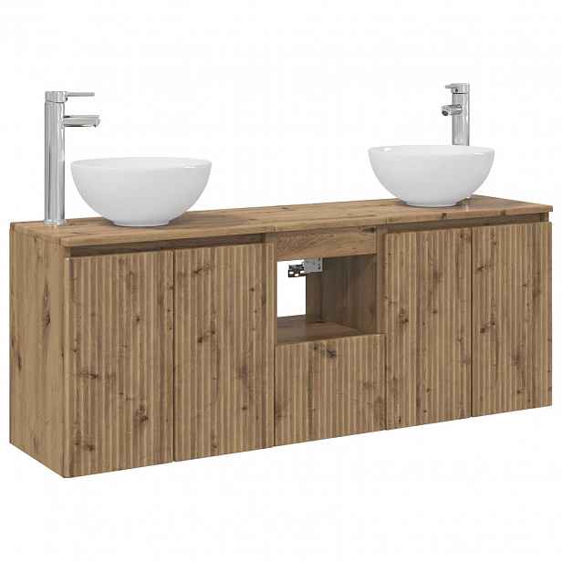 vidaXL Sada koupelnových skříněk 3 ks Dub artisan 129 x 41 x 80 cm