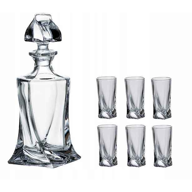 Sada na vodku a likér karafa 400 ml 6 sklenic 50 ml Bohemia Quadro