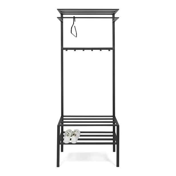 Černá kovová předsíňová sestava 70x178x29 cm Ivar – Spinder Design