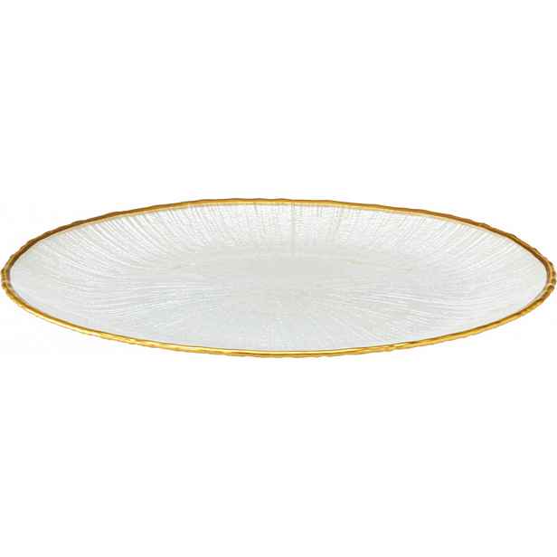 Dezertní talíř Dia 21 cm, bílá/zlatá