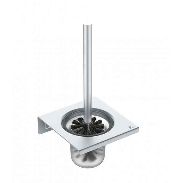 Ideal Standard ALU+ - WC štětka nástěnná s držákem, matné sklo/stříbrná BD593SI