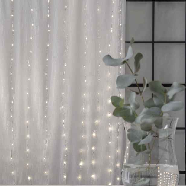 Světelný LED závěs výška 200 cm Star Trading Dew Drop - stříbrný