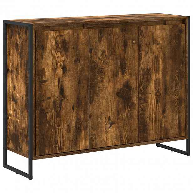 vidaXL Boční skříňka Kouřový dub 96,5 x 30 x 75 cm Kompozitní dřevo