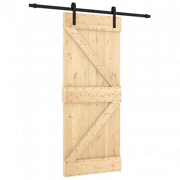 vidaXL Posuvné dveře 85 x 210 cm Masivní borové dřevo (neupravené)