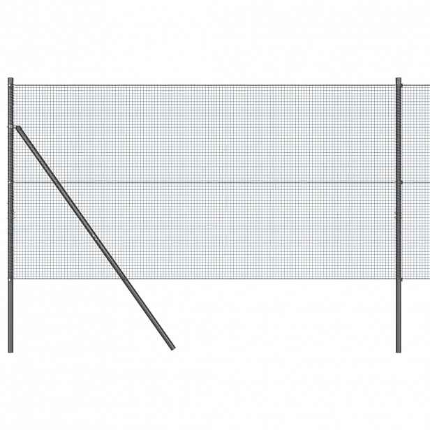 vidaXL Zemní upevnění svařované drátěné ploty 100 x 1 m Šedá Síťovina