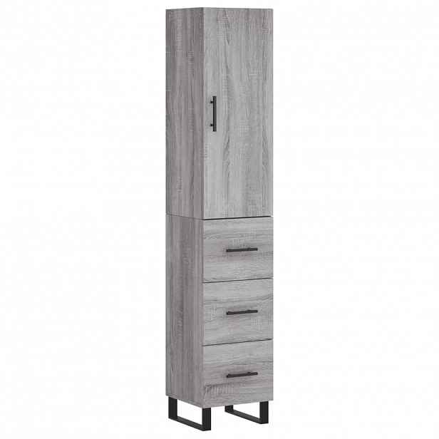 vidaXL Skříň highboard šedá sonoma 34,5 x 34 x 180 cm kompozitní dřevo