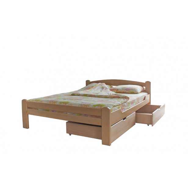 Postel z masivu K4 - buk 160 × 200 cm Modrá