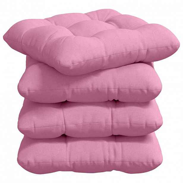 vidaXL Polštáře na sedadla 4 ks Textil Růžová 40 x 40 x 12 cm