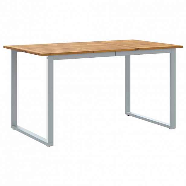 vidaXL Zahradní stůl Šedá 140 x 80 x 75 cm Masivní akátové dřevo