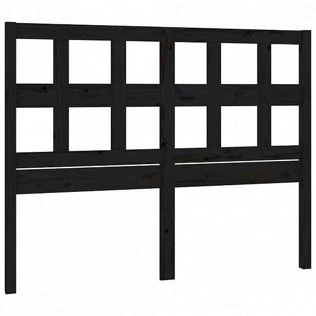 vidaXL Čelo postele černé 145,5 x 4 x 100 cm masivní borovice