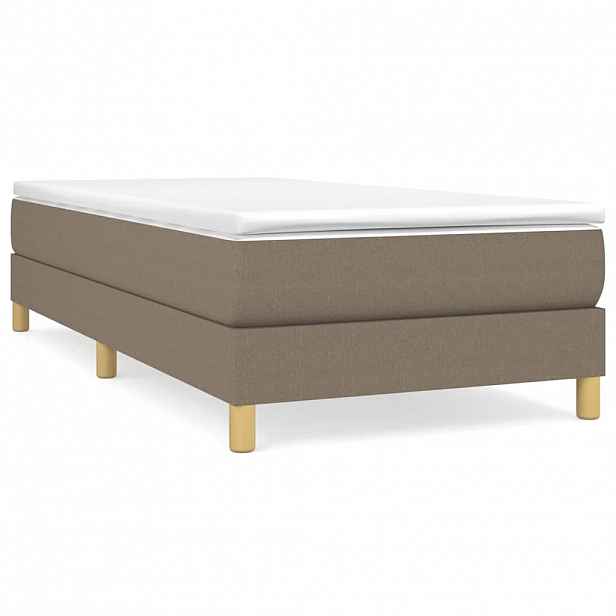 vidaXL Box spring postel s matrací taupe 90x200 cm textil
