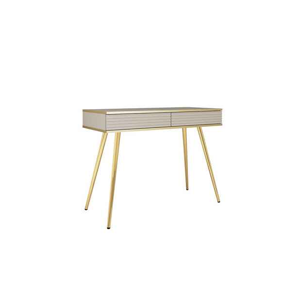 ArtPS Toaletní stolek BIJOU T-102 MDF | béžová / zlaté nohy