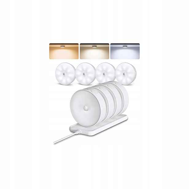 Ezvalo 8 ks Led senzor pohybu lampy 1200 mAh, 3 barvy, magnetické