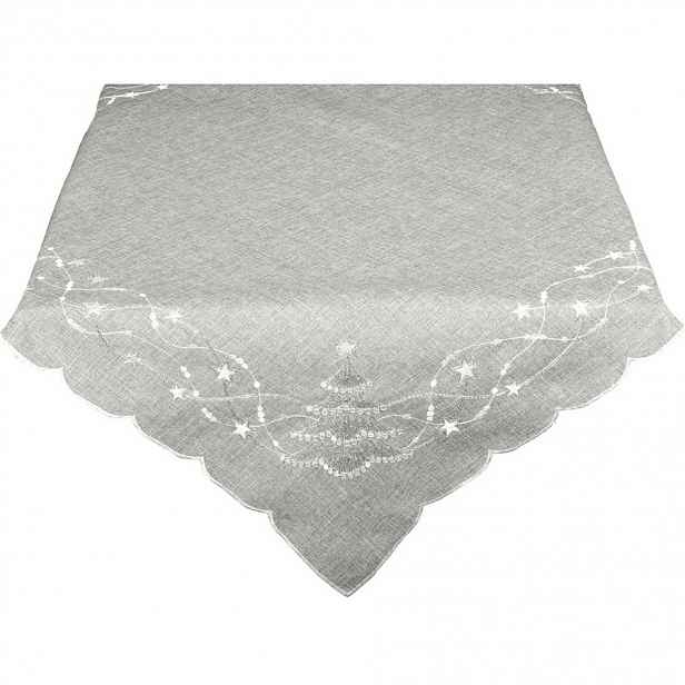 Forbyt Vánoční ubrus Stromeček šedá, šedá, 40 x 140 cm