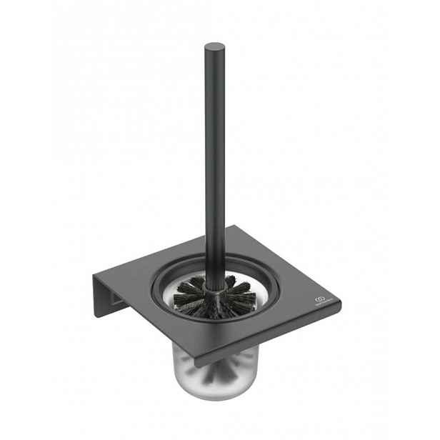 Ideal Standard ALU+ - WC štětka nástěnná s držákem, matné sklo/hedvábná černá BD593XG
