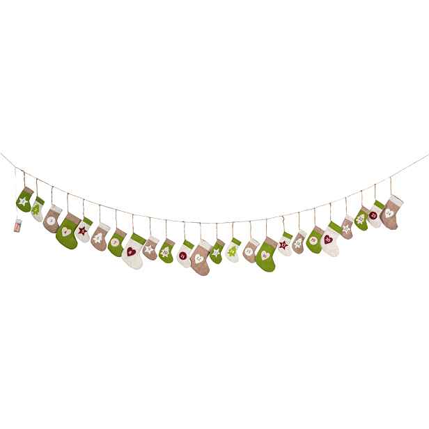 Livarno® Světelný LED řetěz adventní kalendář (ponožky)