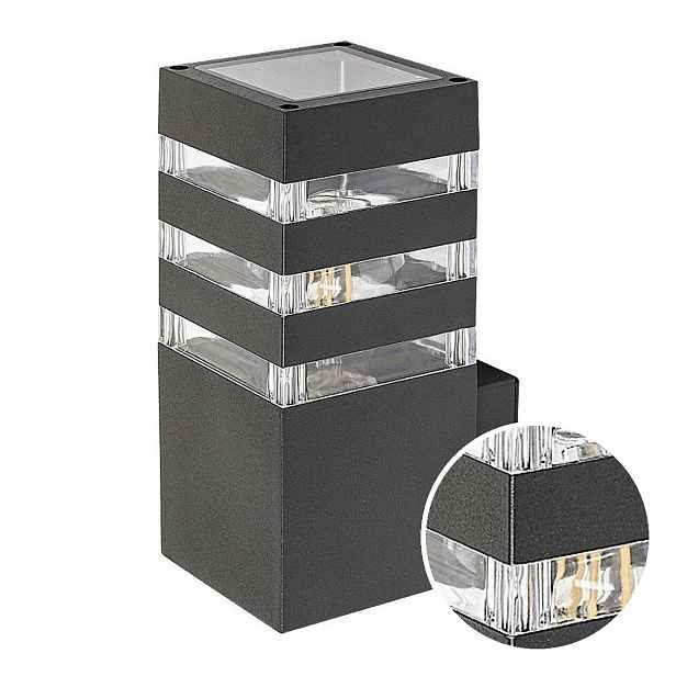 Zahradní nástěnné svítidlo Venkovní lampa Šedý hliník E27 IP44 Ankara Rabalux