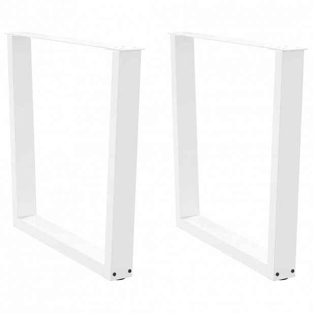vidaXL Nohy k jídelnímu stolu ve tvaru V, 2 ks, bílé, 90 x (72-73,3) cm, ocel