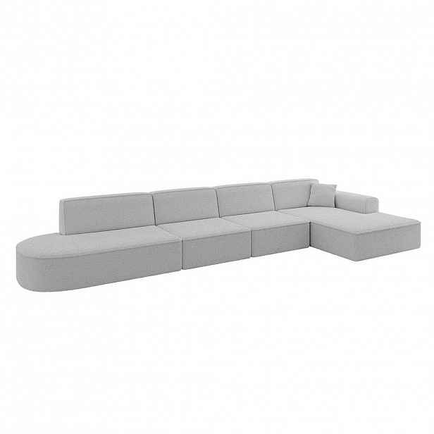 ALTDECOR ROHOVÁ SEDACÍ SOUPRAVA s otomanem vpravo IREA-L3-v3 – 412 × 165 × 77 cm světle šedá