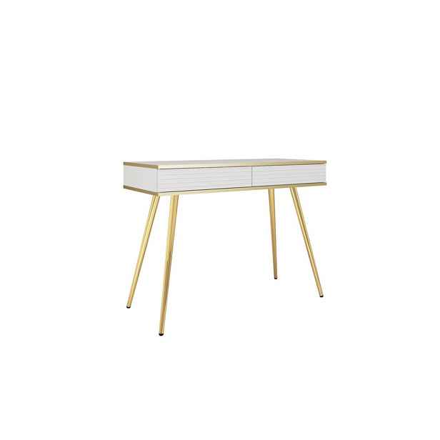 ArtPS Toaletní stolek BIJOU T-102 MDF | bílá / zlaté nohy
