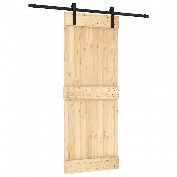 vidaXL Posuvné dveře Přirozená a černá 80 x 210 cm