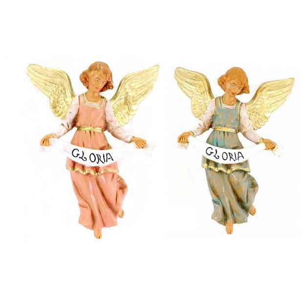 2 Andělé Gloria, pro figurky o výšce 12 cm Fontanini