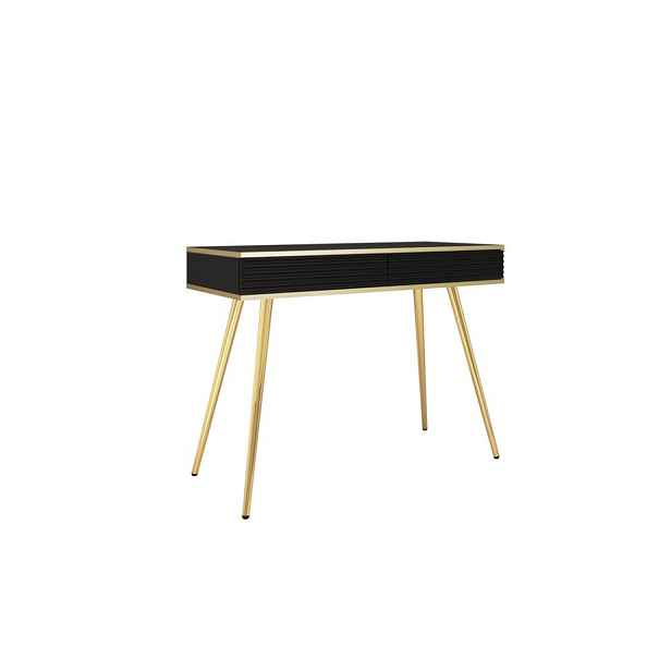 ArtPS Toaletní stolek BIJOU T-102 MDF | černá/zlaté nohy
