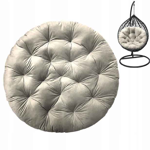 Polštář na závěsné křeslo Kokon Papasan 130 cm Prošívaný Ocelový velký Premium