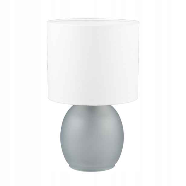 Trio Stolní lampa Vela skleněná šedá s bílým stínidlem E14 IP20 29 Cm