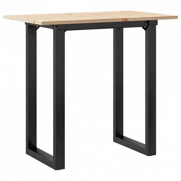 vidaXL Jídelní stůl s O rámem 80 x 50 x 75,5 cm borové dřevo a ocel