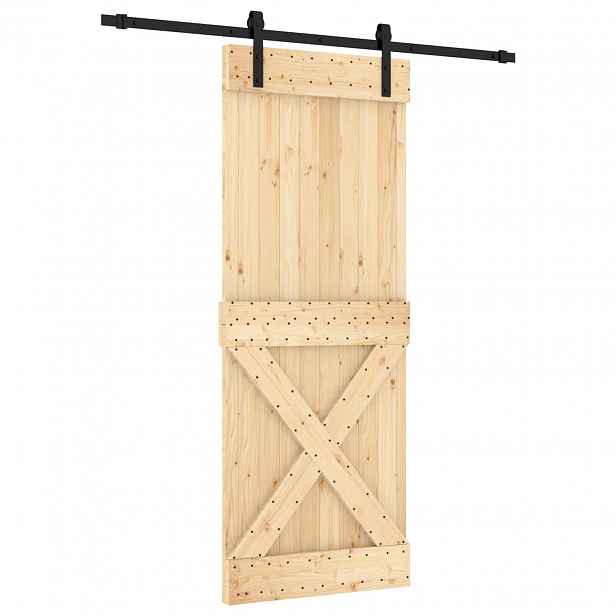 vidaXL Posuvné dveře 80 x 210 cm Masivní borové dřevo (neupravené)