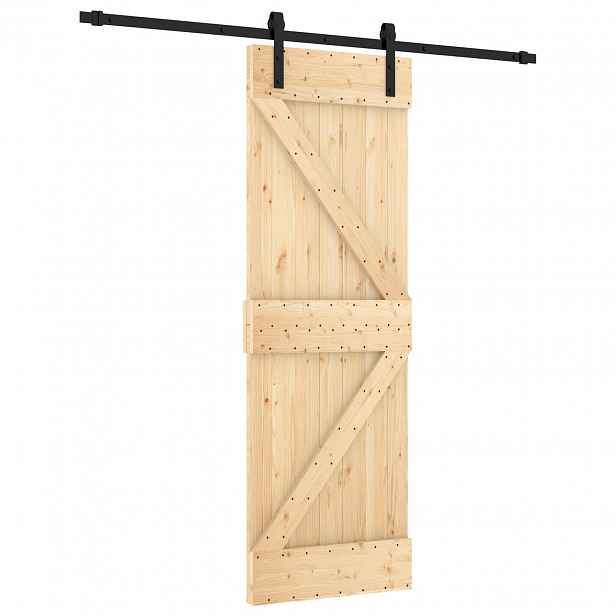 vidaXL Posuvné dveře 70 x 210 cm Masivní borové dřevo (neupravené)