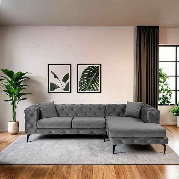 Rohová sedací souprava Como Eco Right - Anthracite, Black