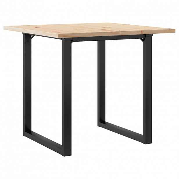 vidaXL Jídelní stůl s O rámem 80 x 80 x 75,5 cm borové dřevo a ocel