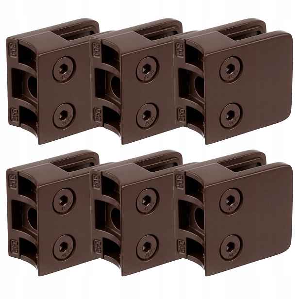 Držák na sklo 45x45 mm Hnědý hladký mat Na Trubku pro skleněné zábradlí