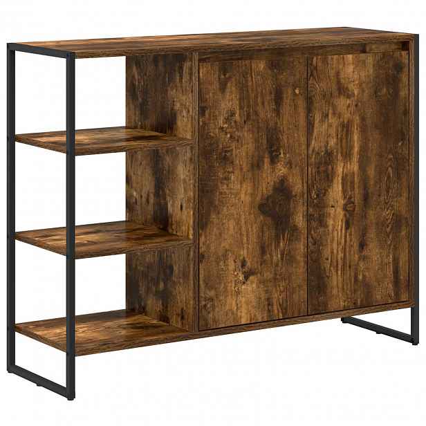 vidaXL Boční skříňka Kouřový dub 96,5 x 30 x 75 cm Kompozitní dřevo