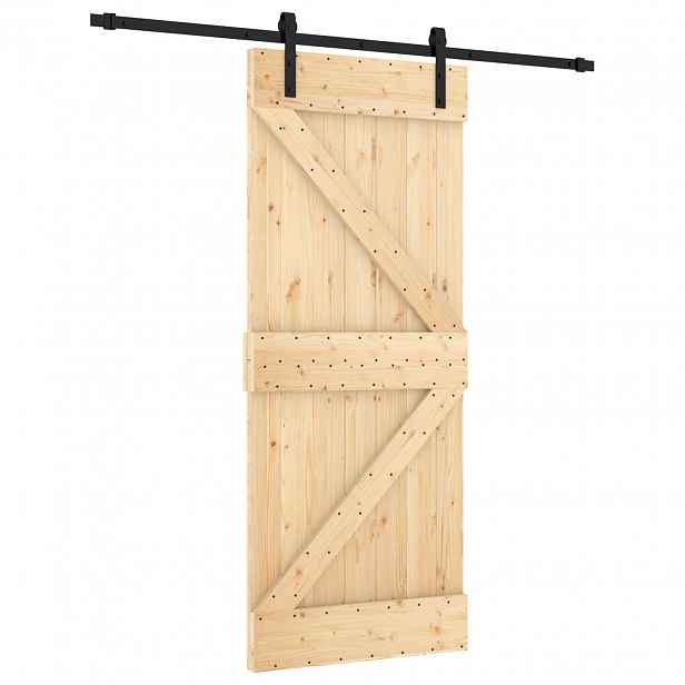vidaXL Posuvné dveře 85 x 210 cm Masivní borové dřevo (neupravené)
