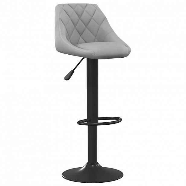 vidaXL Barová židle světle šedá samet
