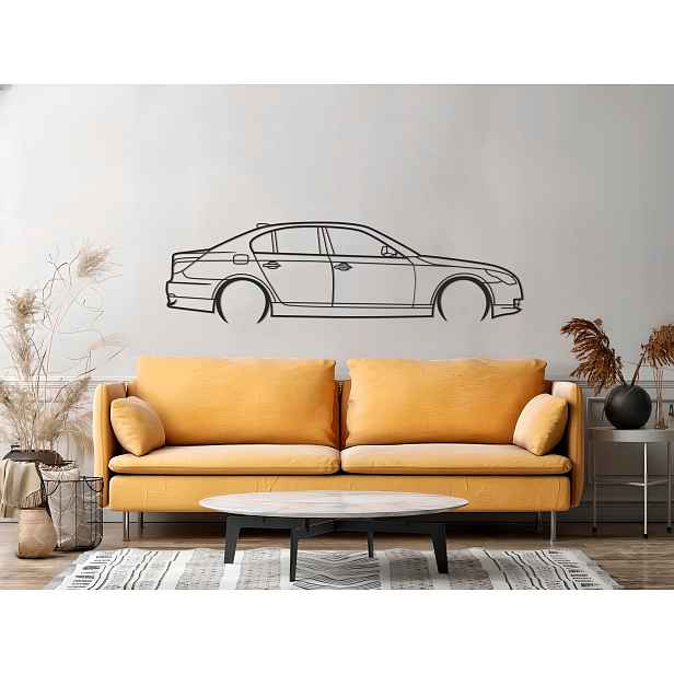 Bmw e60 obraz dřevěný 3D panel 100x28 cm